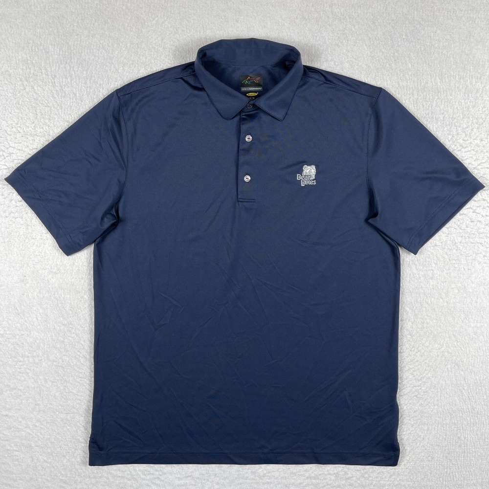 Greg Norman Polo Shirt Mens Medium Bear Lakes Golf Travel Vacation Work Preppy